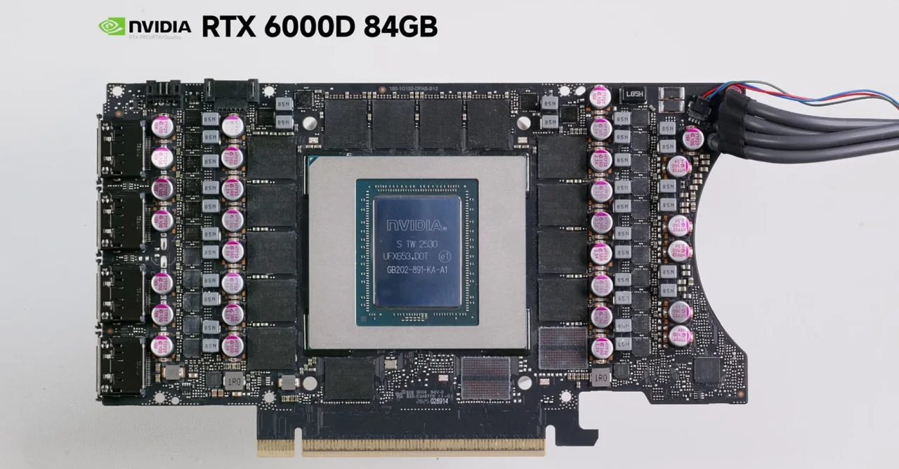 کارت گرافیک جدید NVIDIA RTX 6000D با ۸۴ گیگابایت GDDR7 v رونمایی شد . نسخه مخصوص بازار چین !